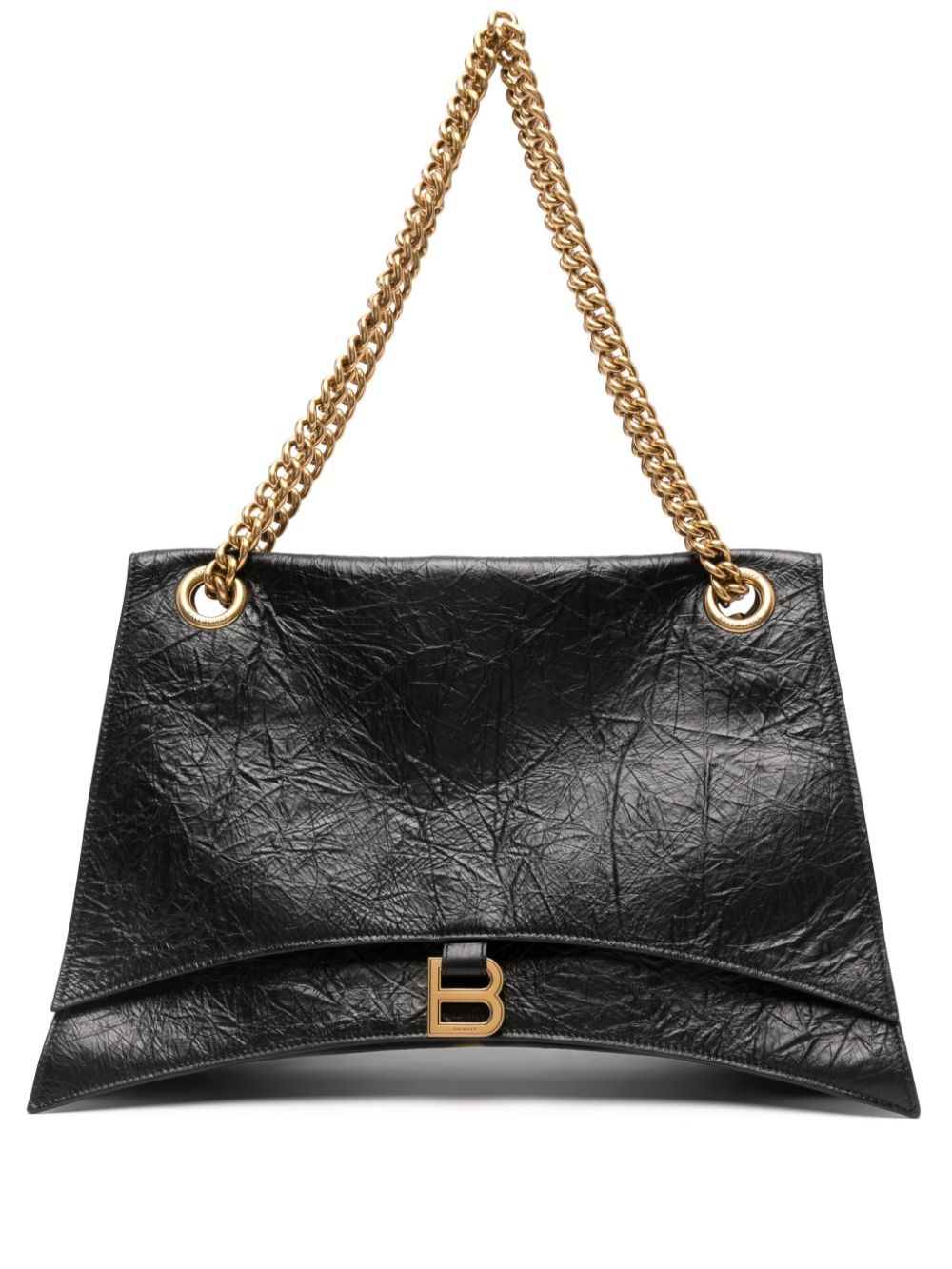 logo-plaque leather shoulder bag - 1