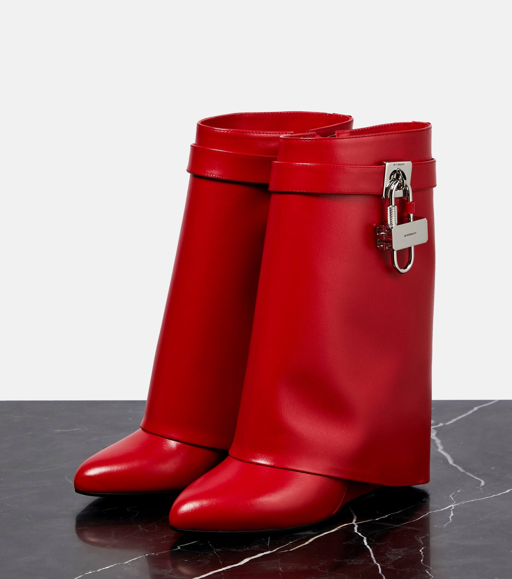 Shark Lock leather ankle boots - 4