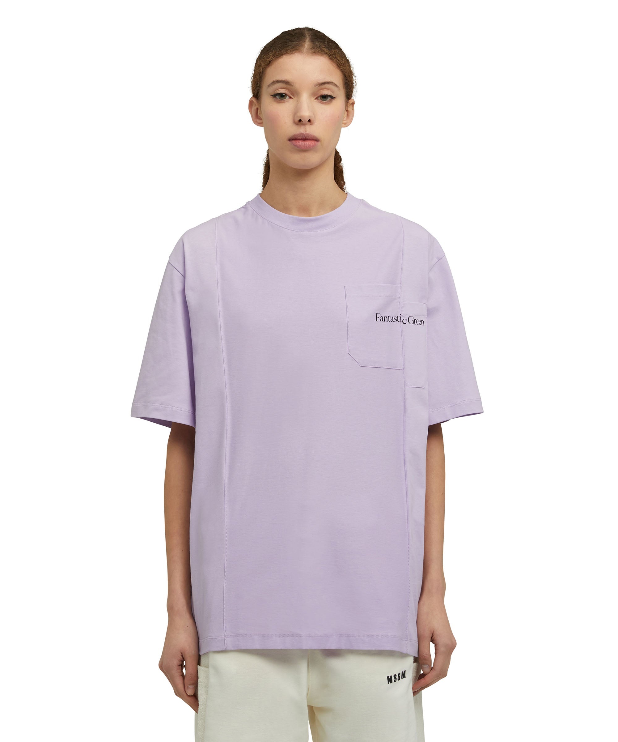 Organic cotton crewneck t-shirt from the MSGM Fantastic Green Capsule - 7