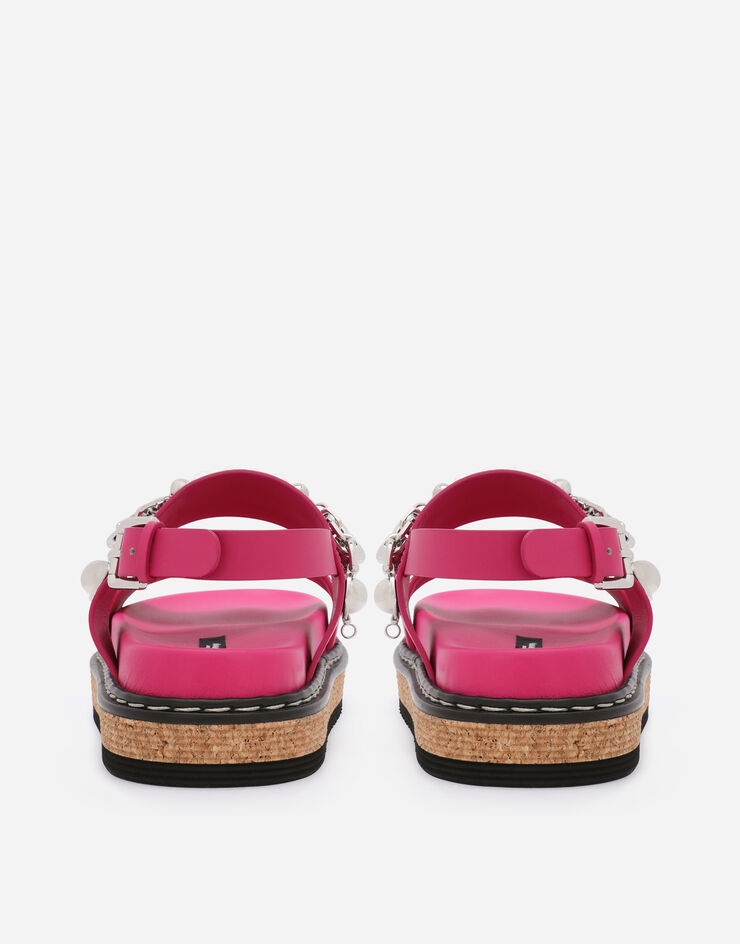 Calfskin sandals with embroidery - 3