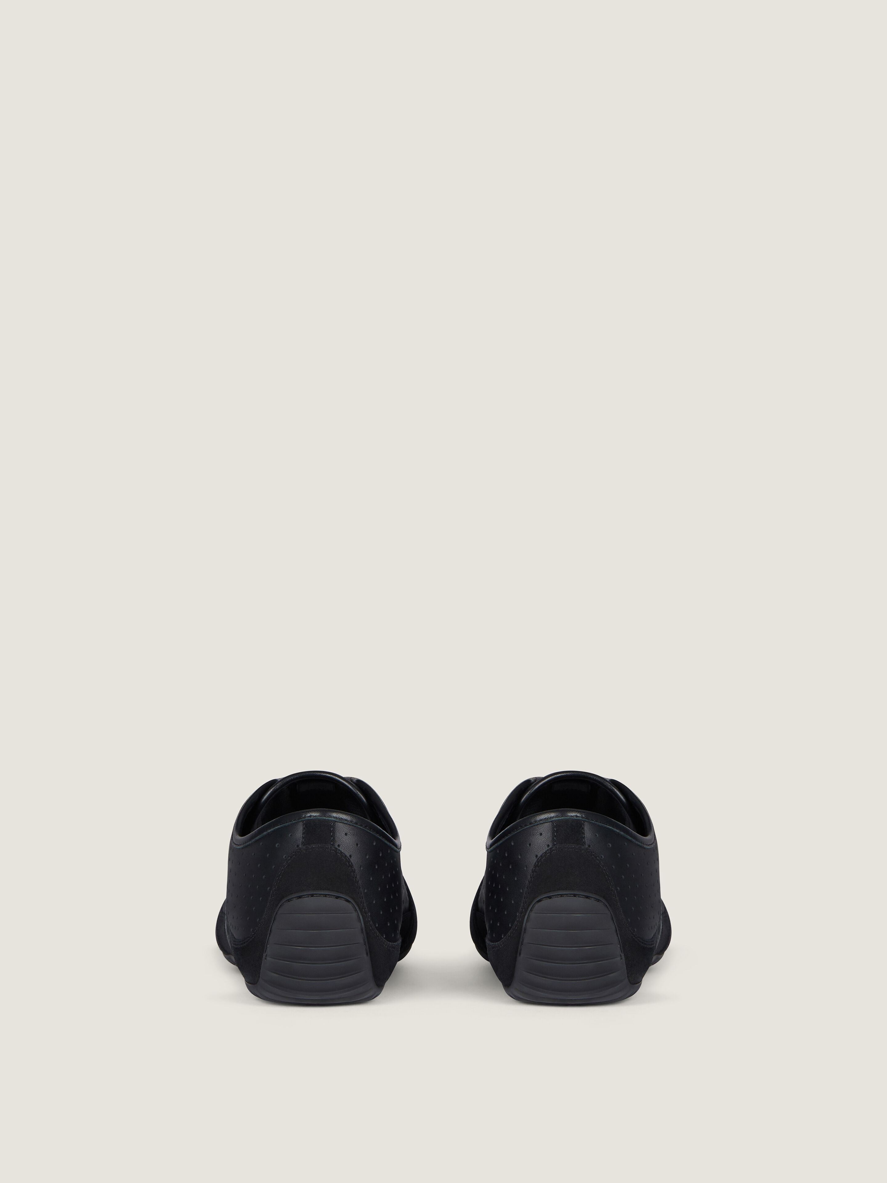 SLIM SNEAKERS IN PERFORATED LEATHER AND SUEDE - 5