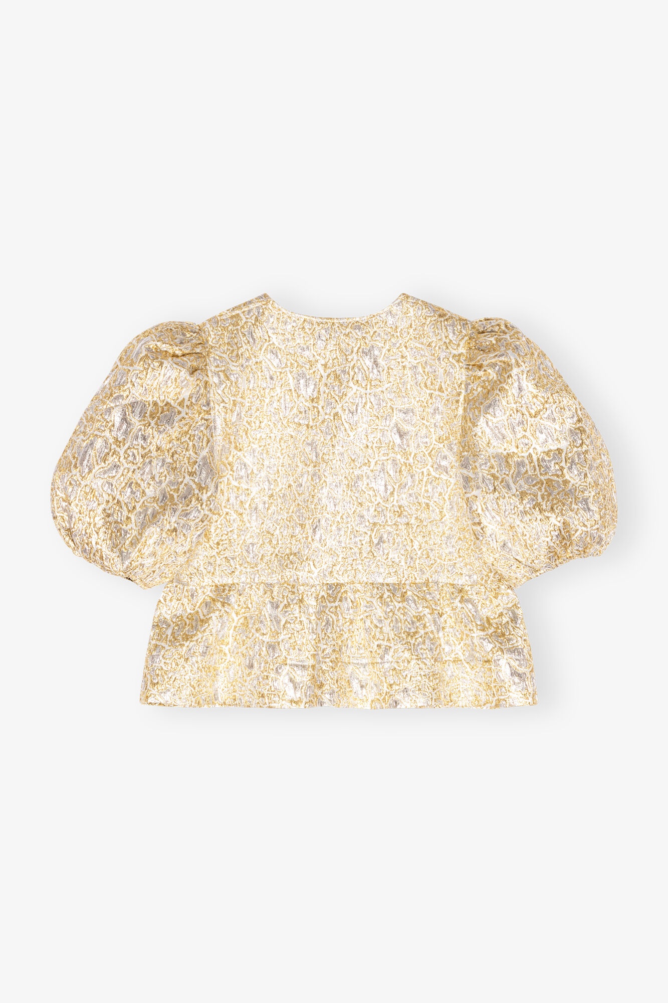 GOLD AND SILVER PEPLUM TIE STRING BLOUSE - 6