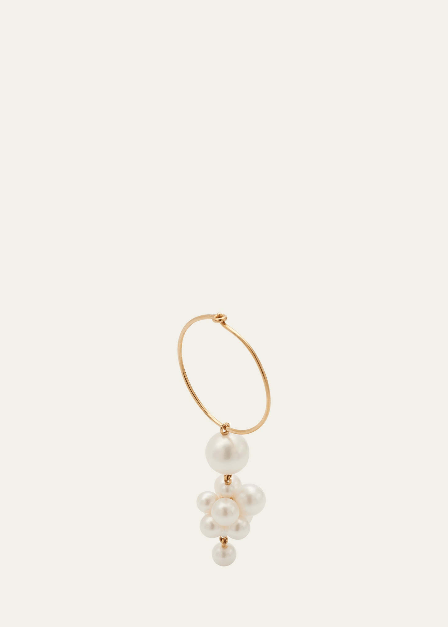 Botticelli Hoop Earring With Pearls, Single - 1