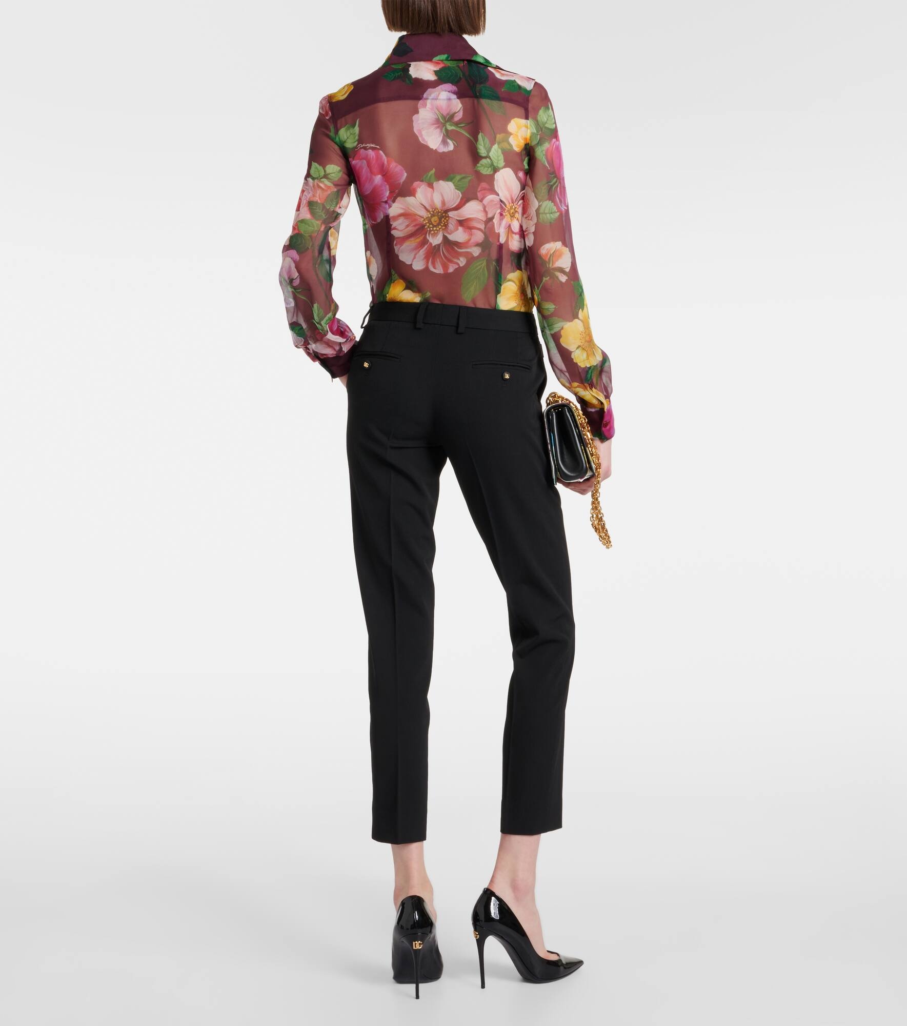 Low-rise wool-blend slim pants - 3