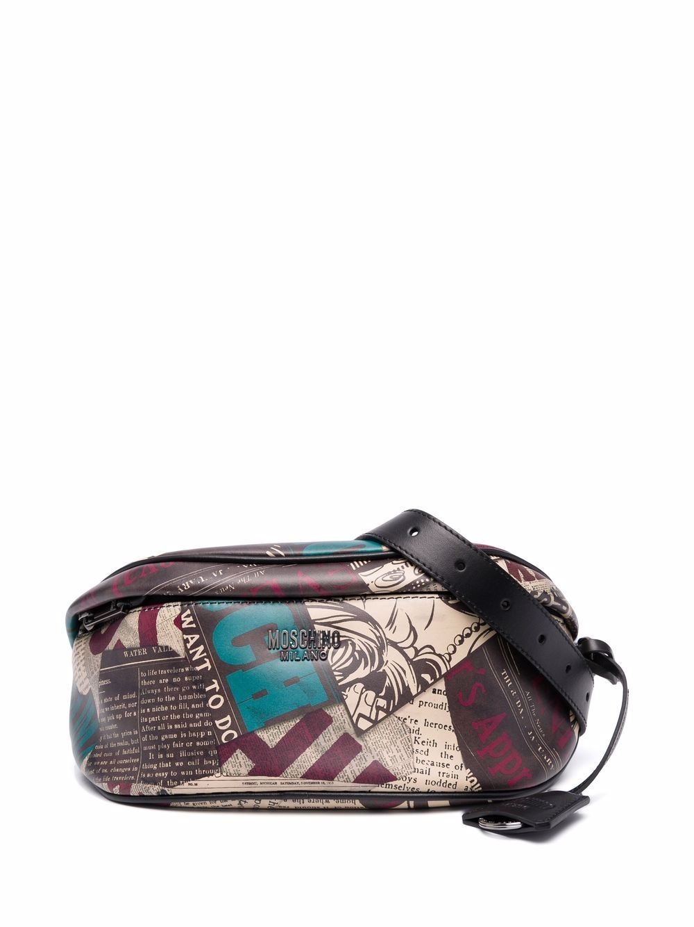 graphic-print leather belt bag - 1