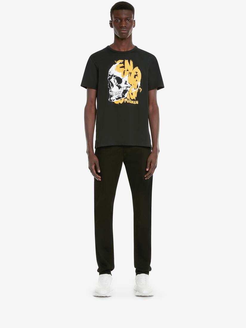 Men's McQueen Graffiti Skull T-shirt in Black - 2