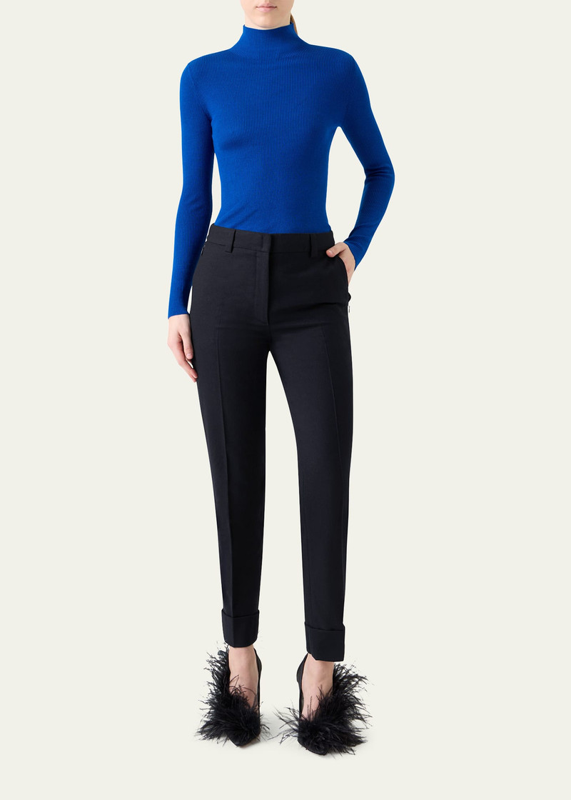 AKRIS Maxima Wool Stretch Flannel Skinny-Leg Ankle Pants outlook