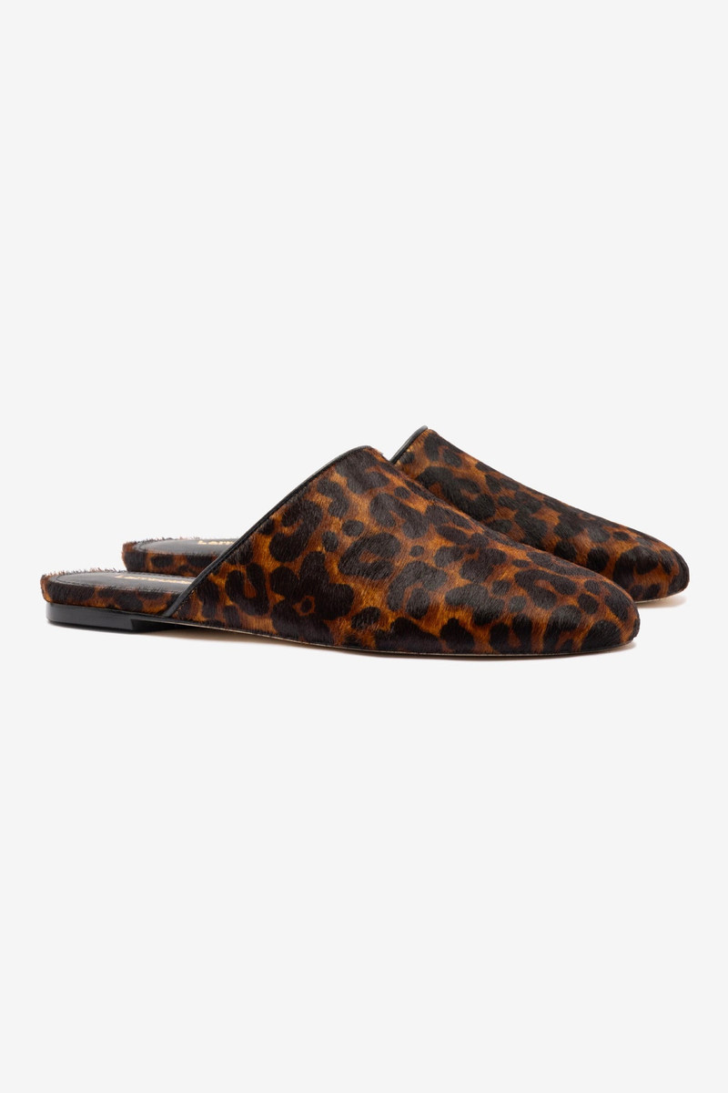 Venice Flat Mule In Leopard Print Calf Hair 3