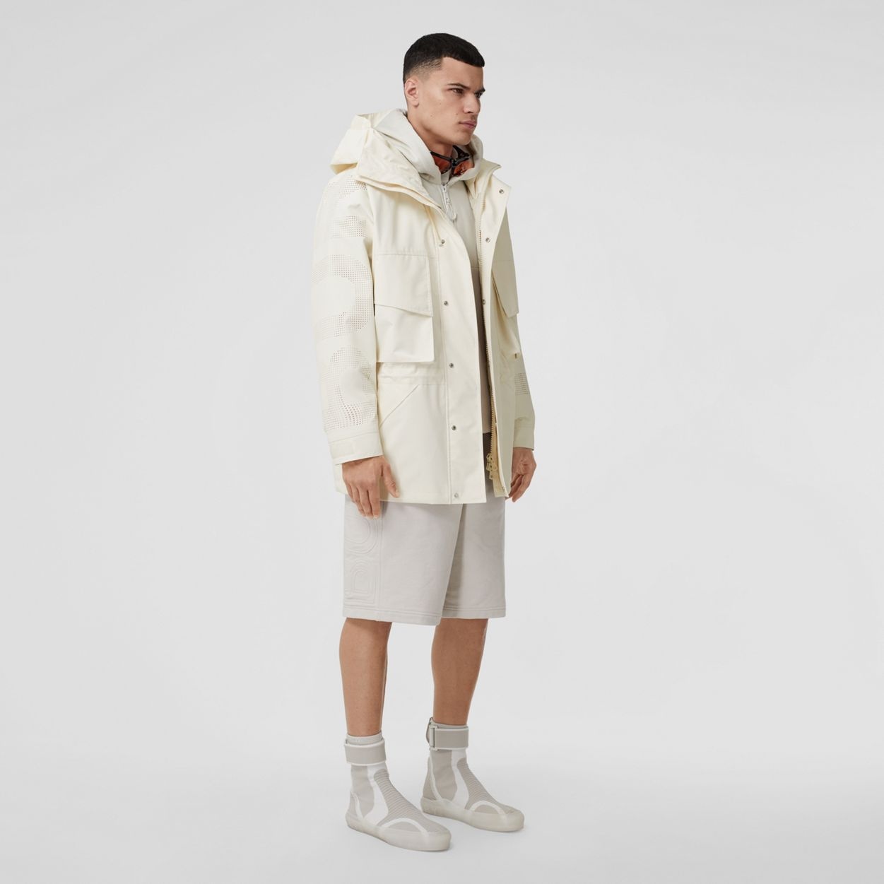 Perforated Logo Technical Oversized Parka - 6