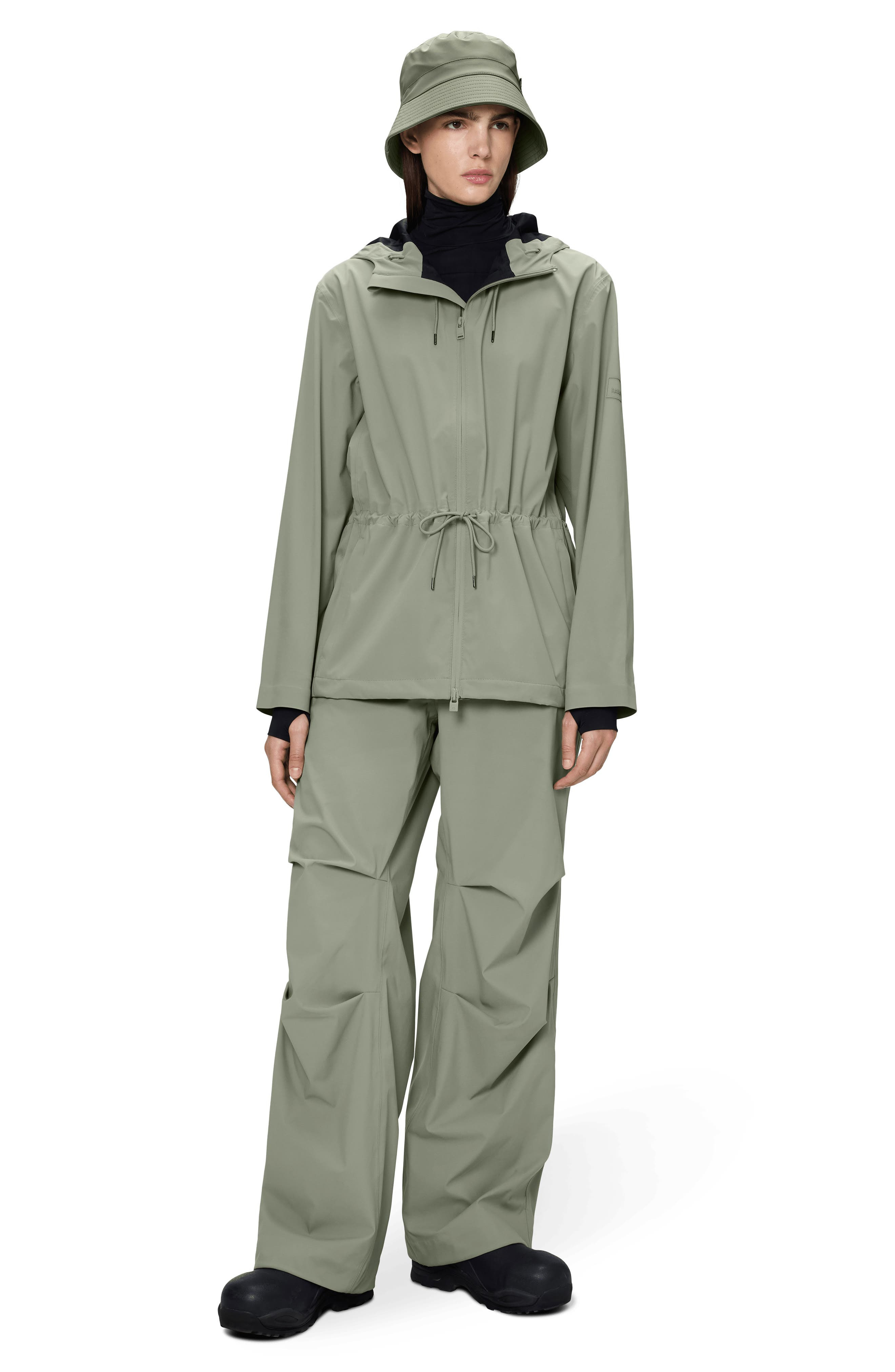 Rains Suva Hardshell Waterproof Hooded Rain Jacket in Drift at Nordstrom - 5