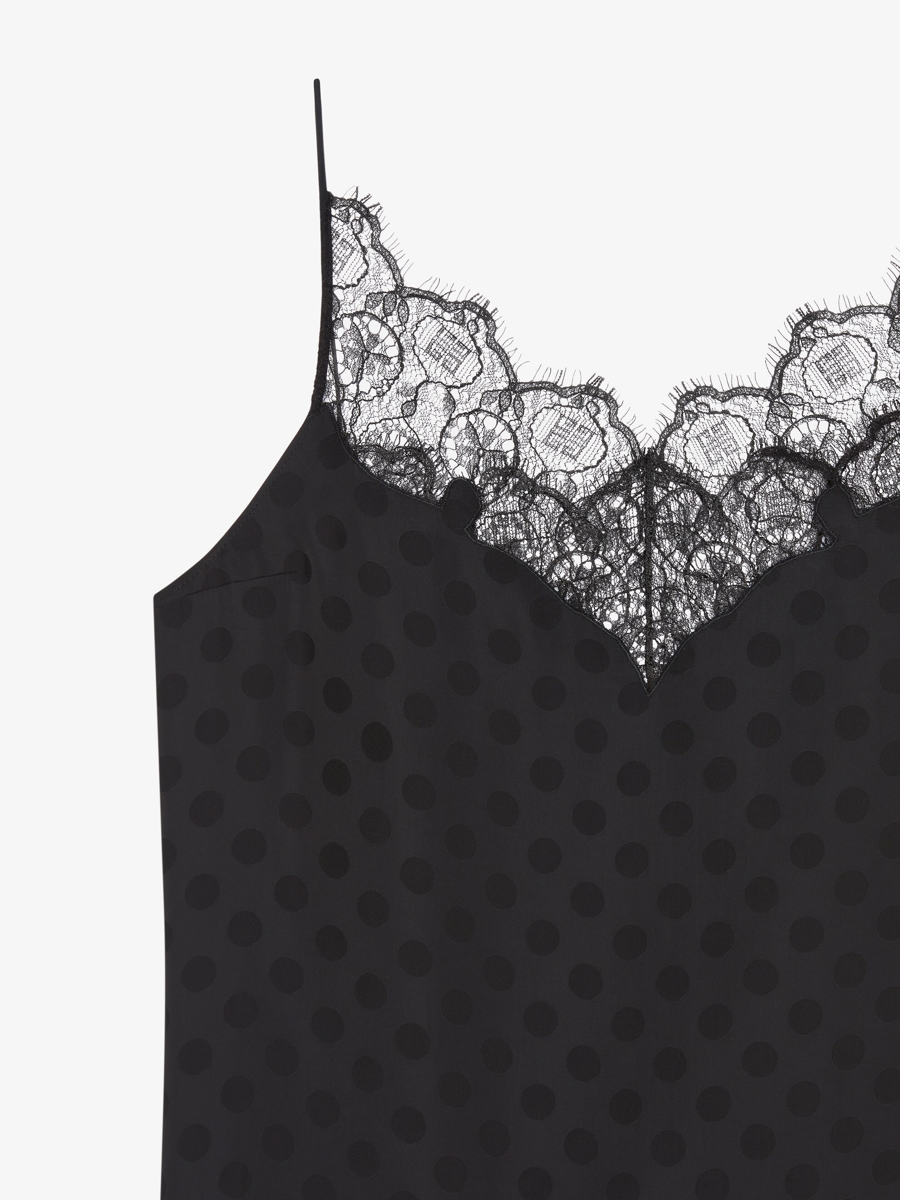 TOP IN POLKA DOTS JACQUARD AND LACE - 5