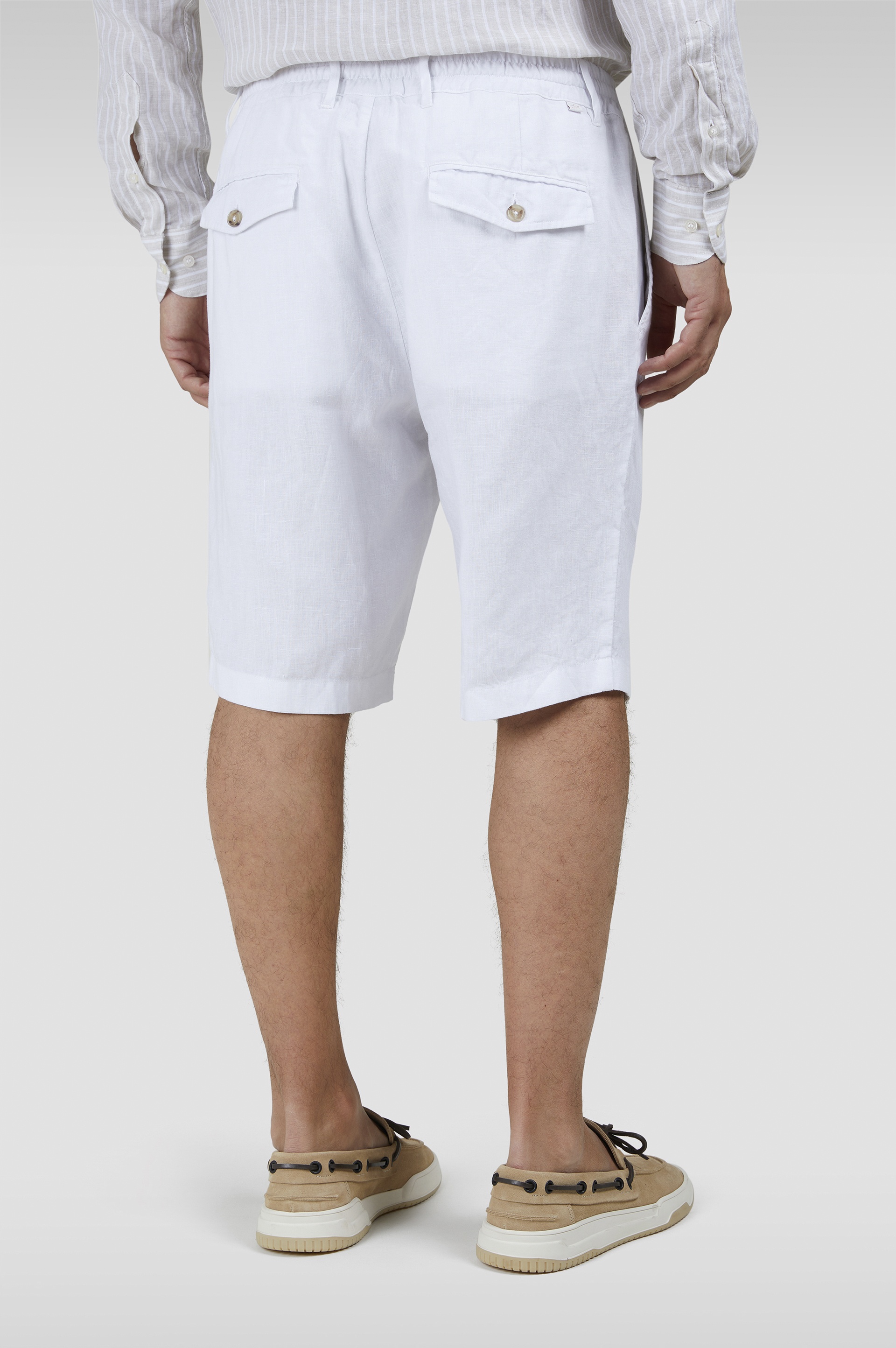 GARMENT-DYED LINEN BERMUDA - 3