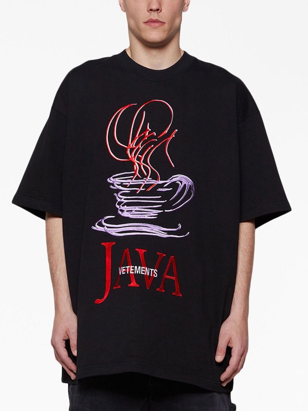 x Java logo-embroidered cotton T-shirt - 3