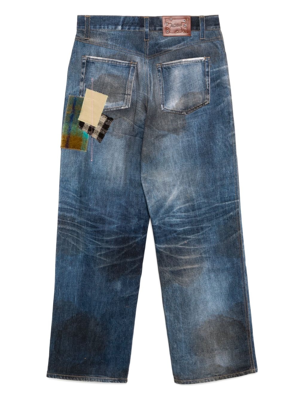 patchwork printed jeans - 2