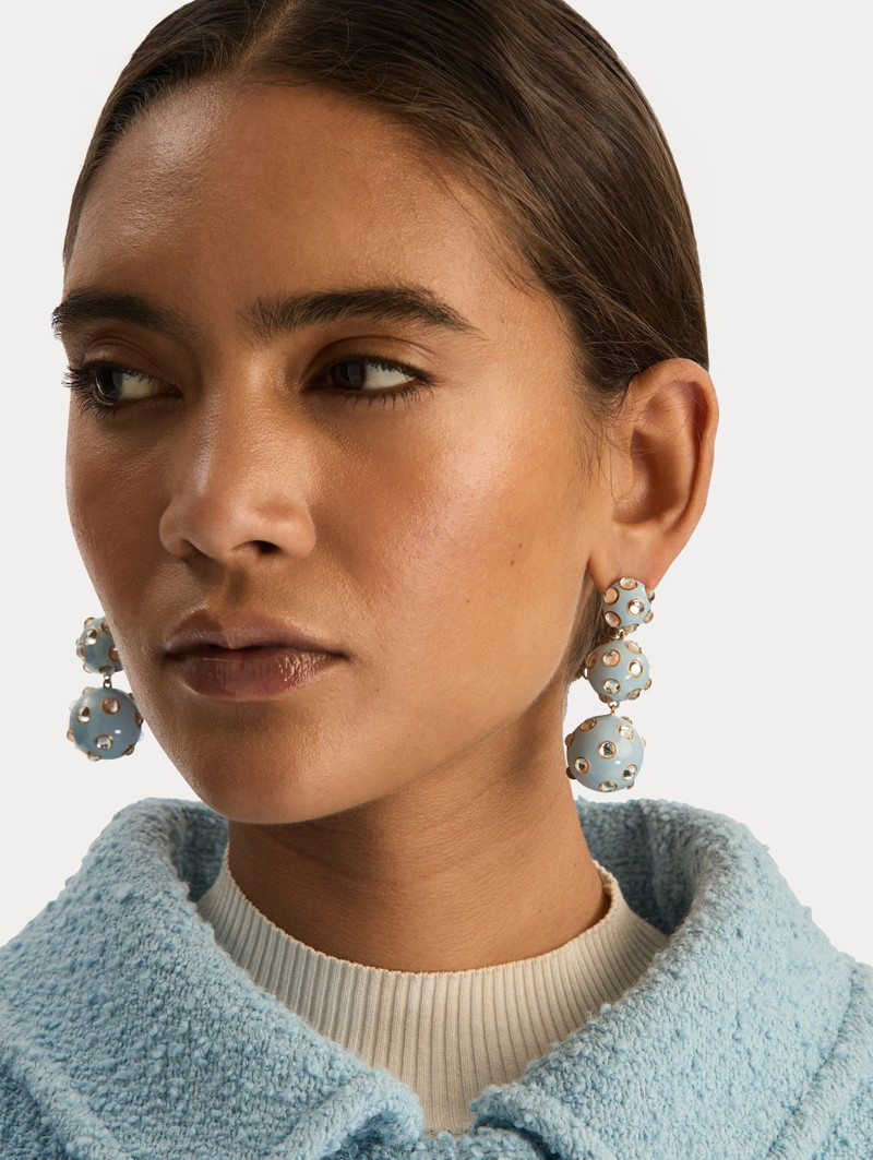 ENAMEL CABOCHON DROP CLIP-ON EARRINGS 3