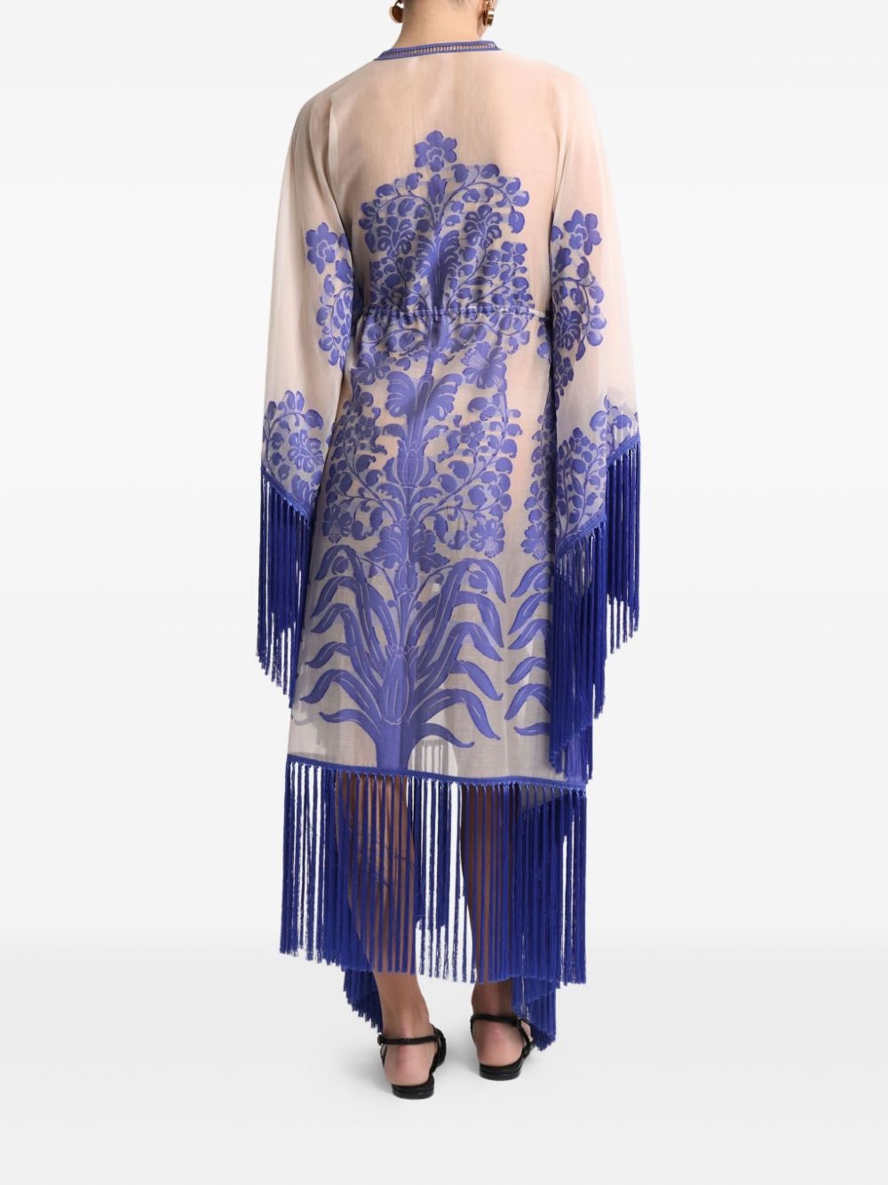 patterned-jacquard kaftan dress - 3