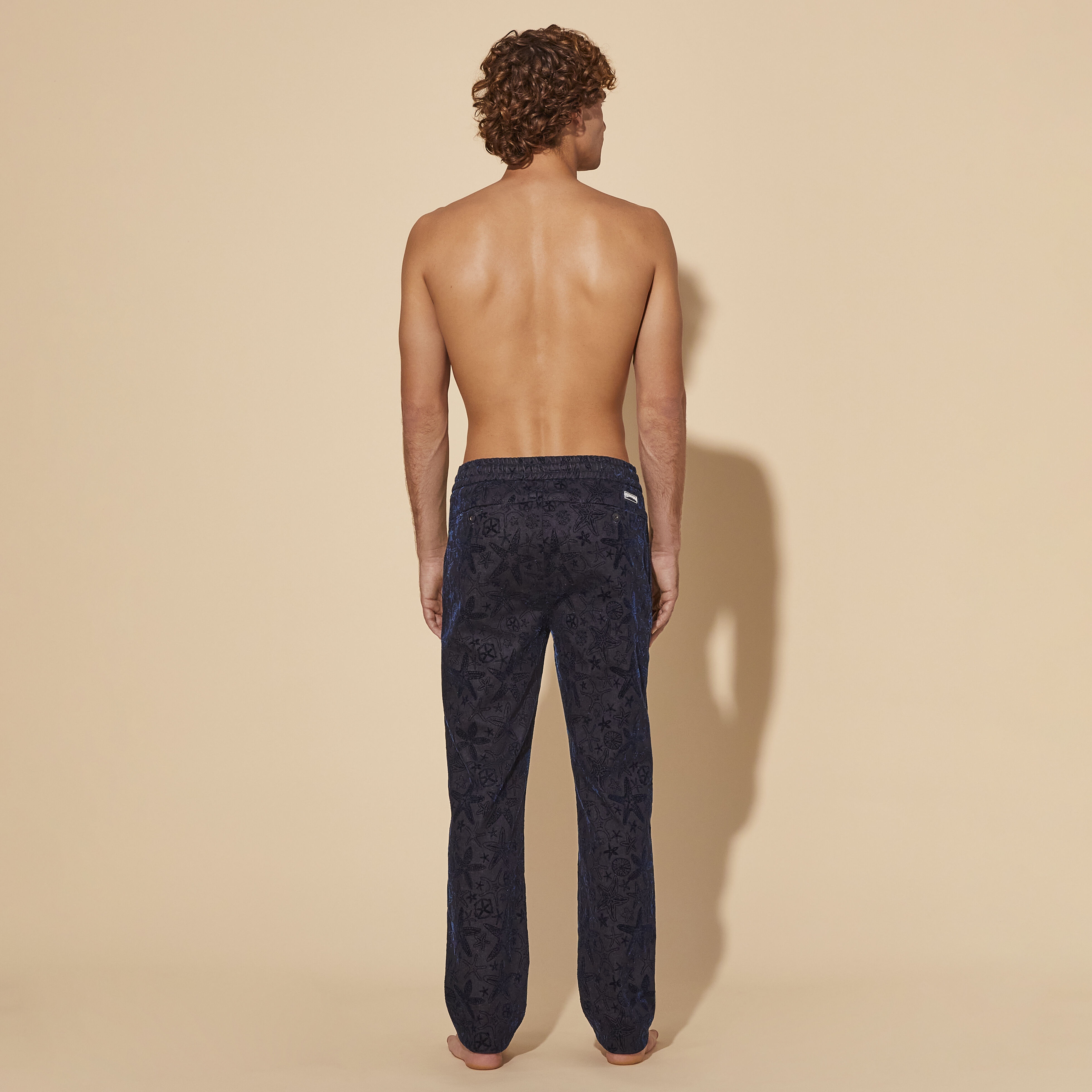 Men Denim Jogger Pants Flocked Starlettes - 4