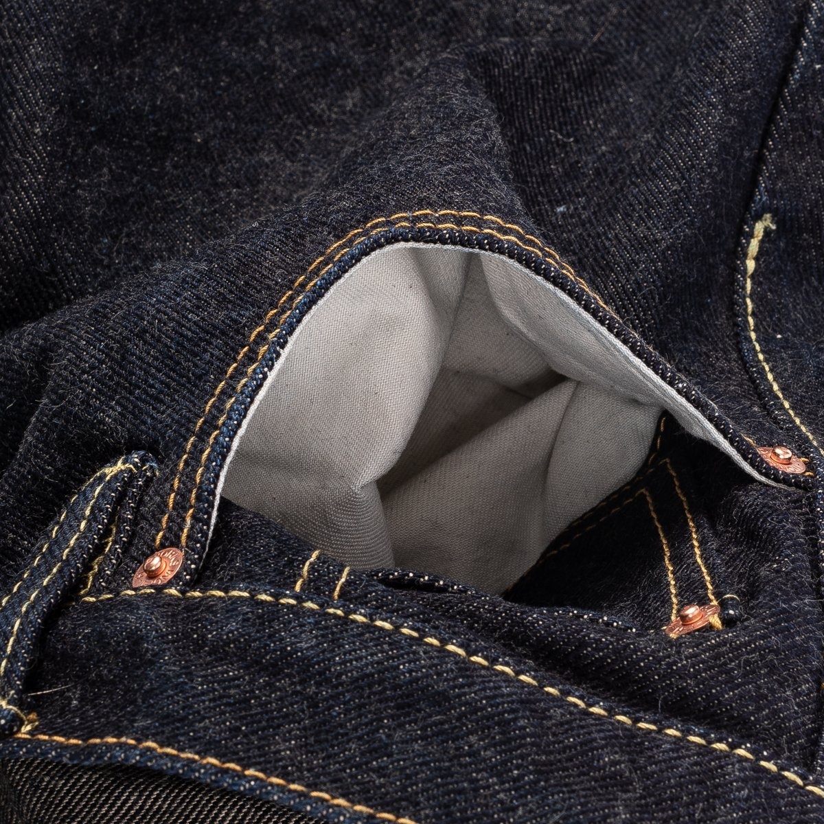 IH-634S-19L 19oz Left Hand Twill Selvedge Denim Straight Cut Jeans - Indigo - 13
