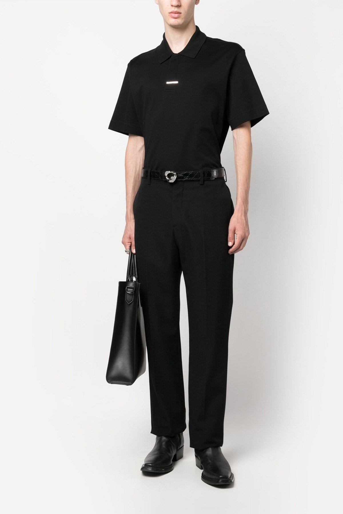 Tシャツ・カットソー GIVENCHY FW24 'Placket' polo shirt (BM71H13YE1 001) Givenchy 'placket' polo shirt | julianfashion | REVERSIBLE