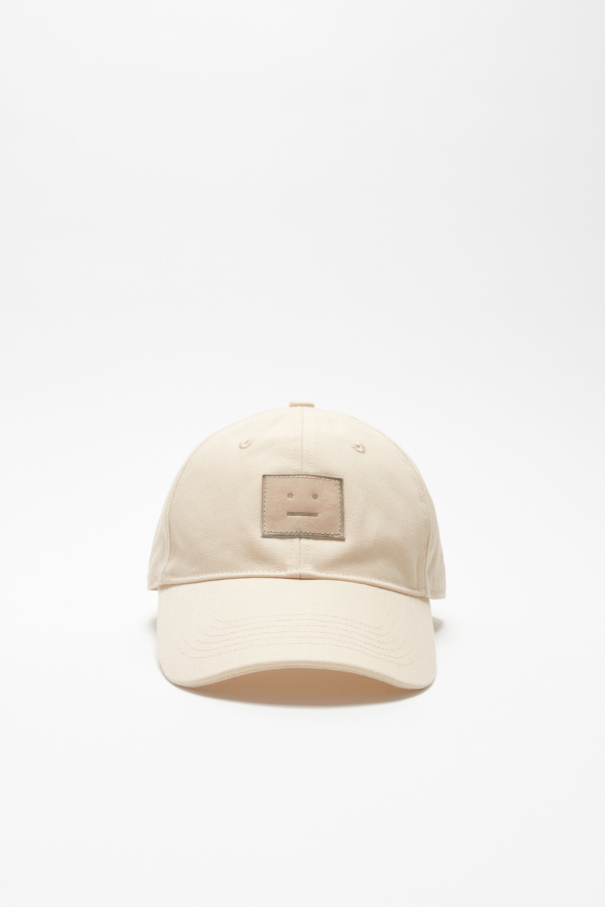 Leather Face patch cap - Oatmeal melange - 1