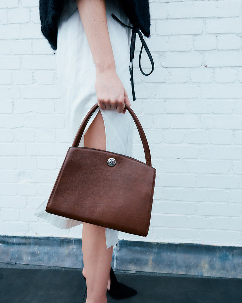 Liffner PUSHLOCK LADY BAG DARK BROWN outlook