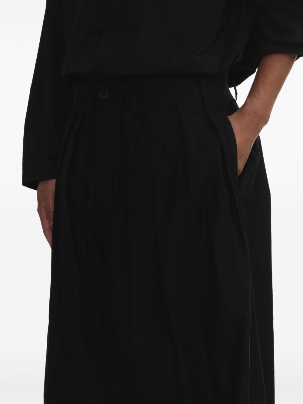 cotton wide-leg trousers - 5