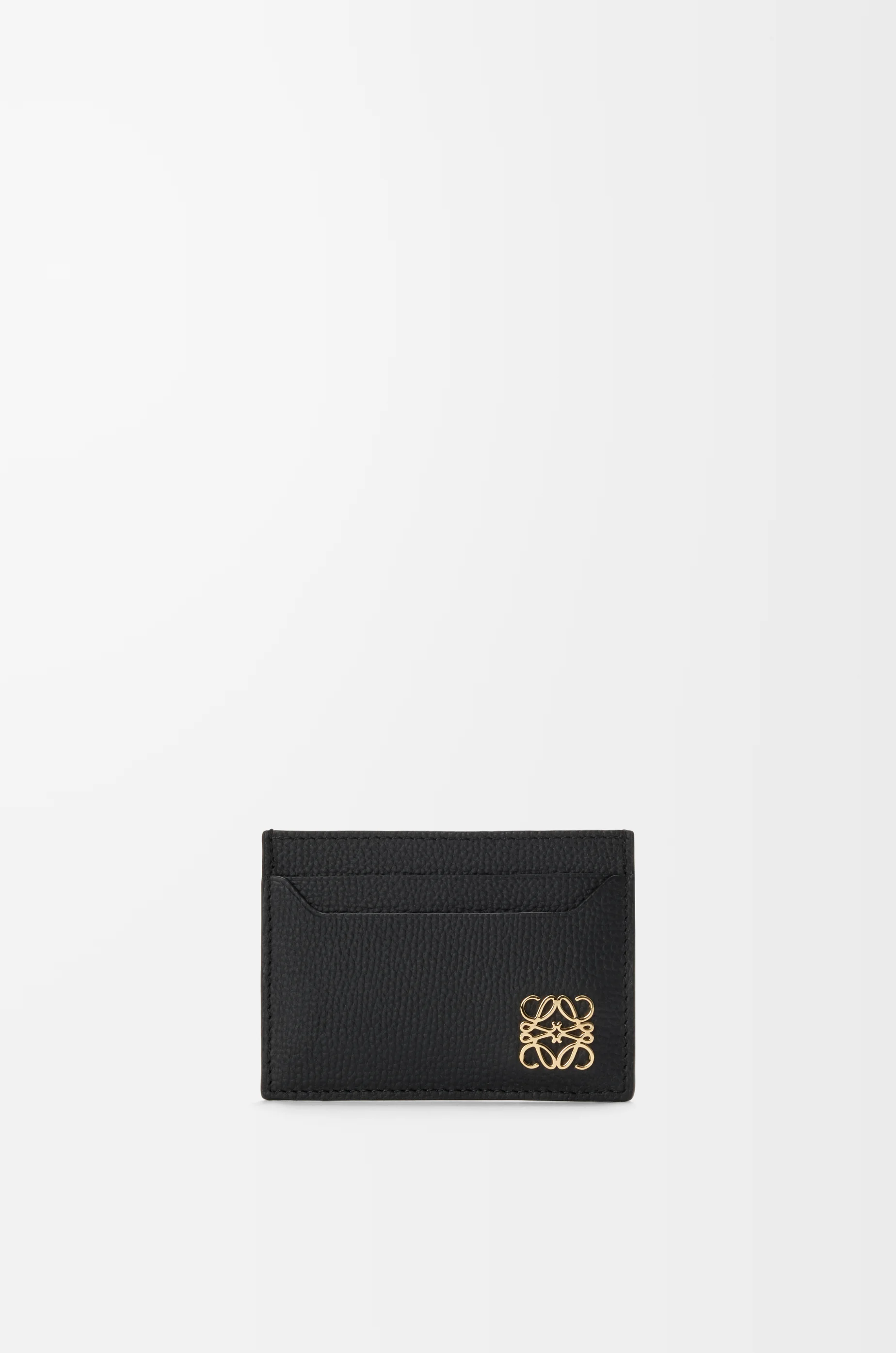 Anagram plain cardholder in pebble grained calfskin - 1