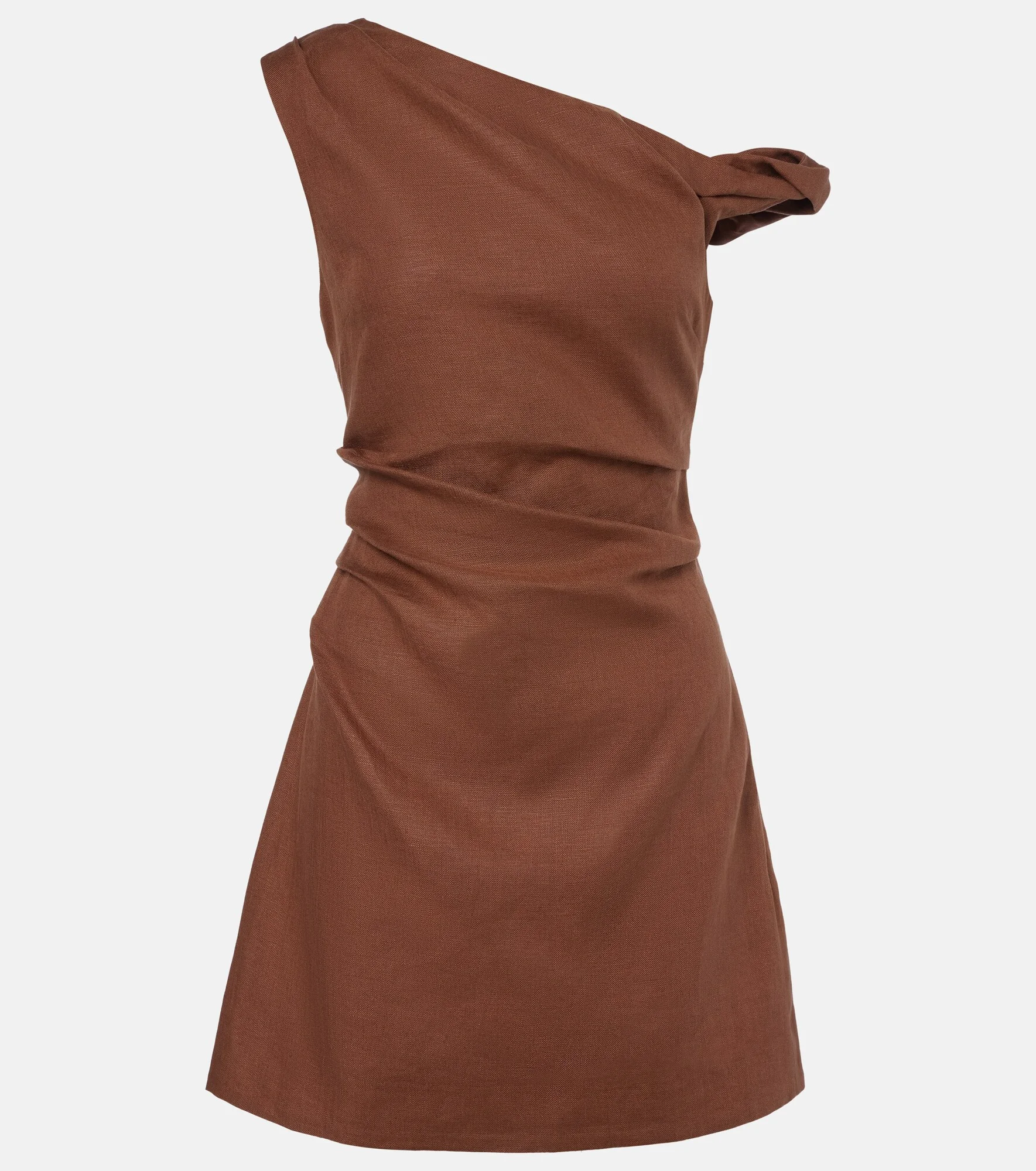Asymmetric linen minidress - 1