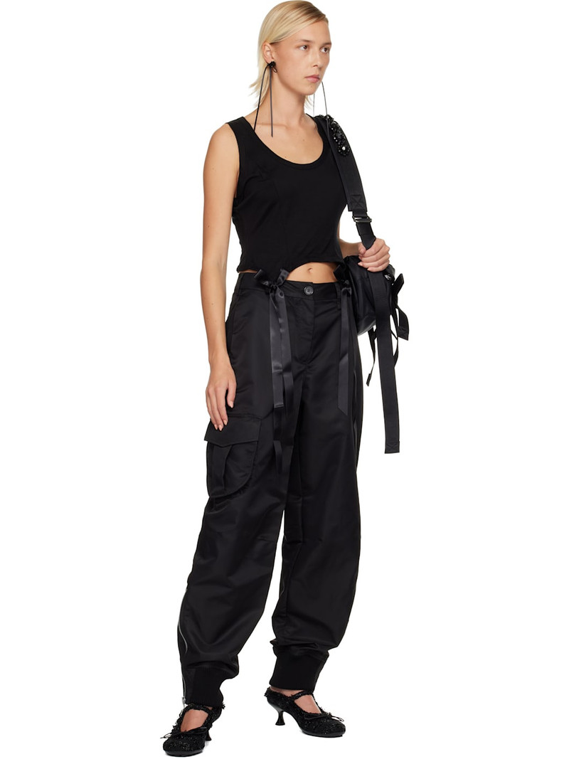 Simone Rocha Black Multi Pocket Ankle Zip Trousers outlook