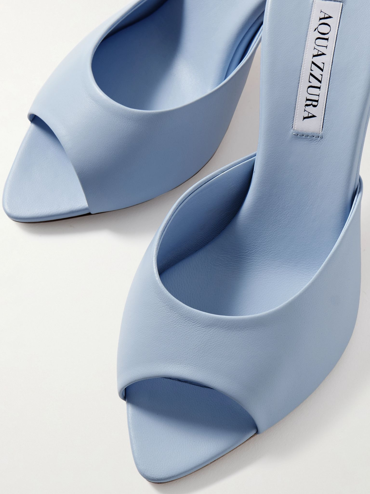 Bisous 65 leather mules Light blue - 4