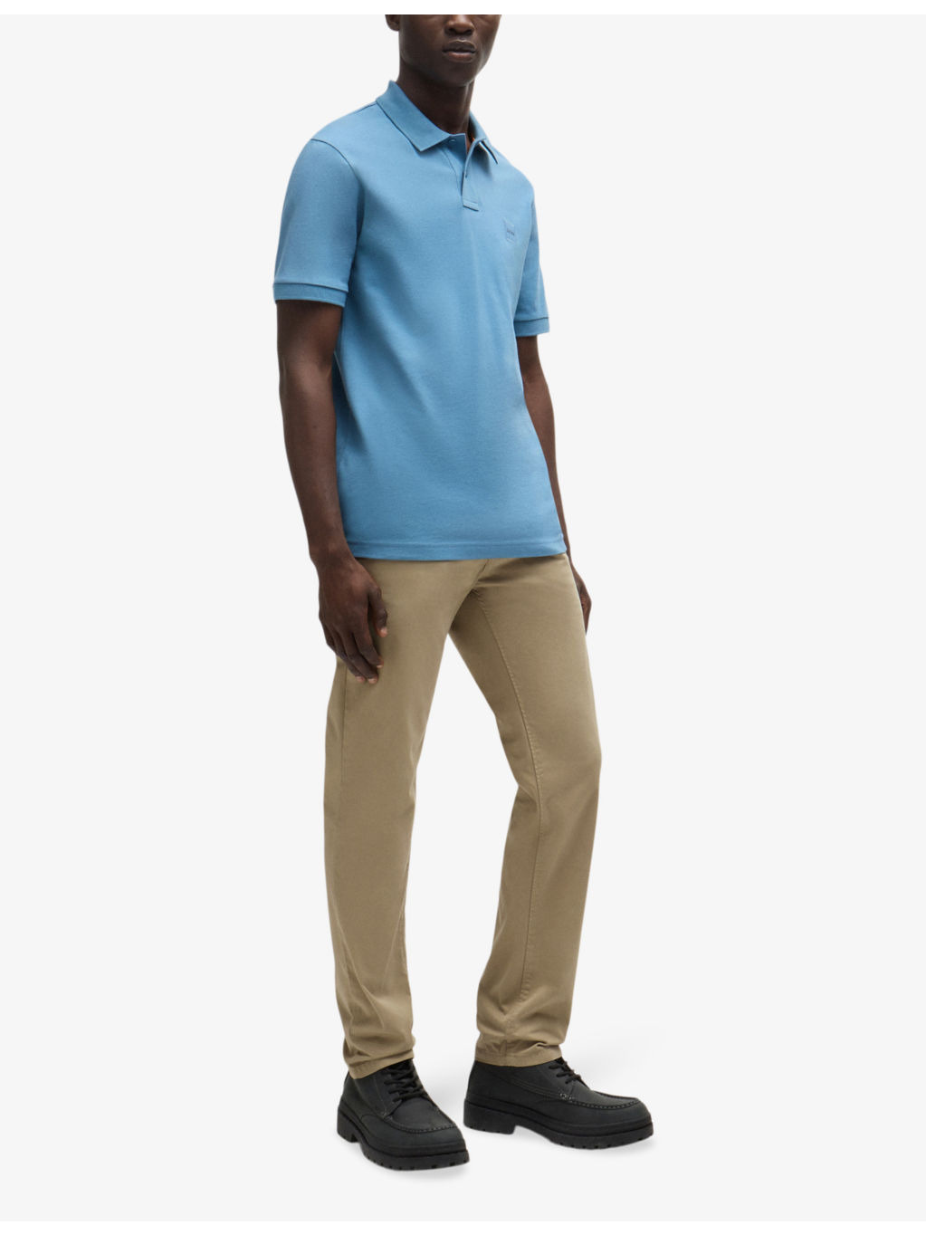 Casual slim-fit straight-leg stretch-cotton trousers - 2