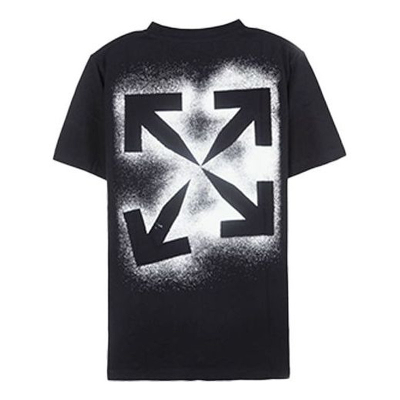 Off-White Splash Ink Arrow Round Neck Short Sleeve Black OMAA038E20JER0031001 - 1