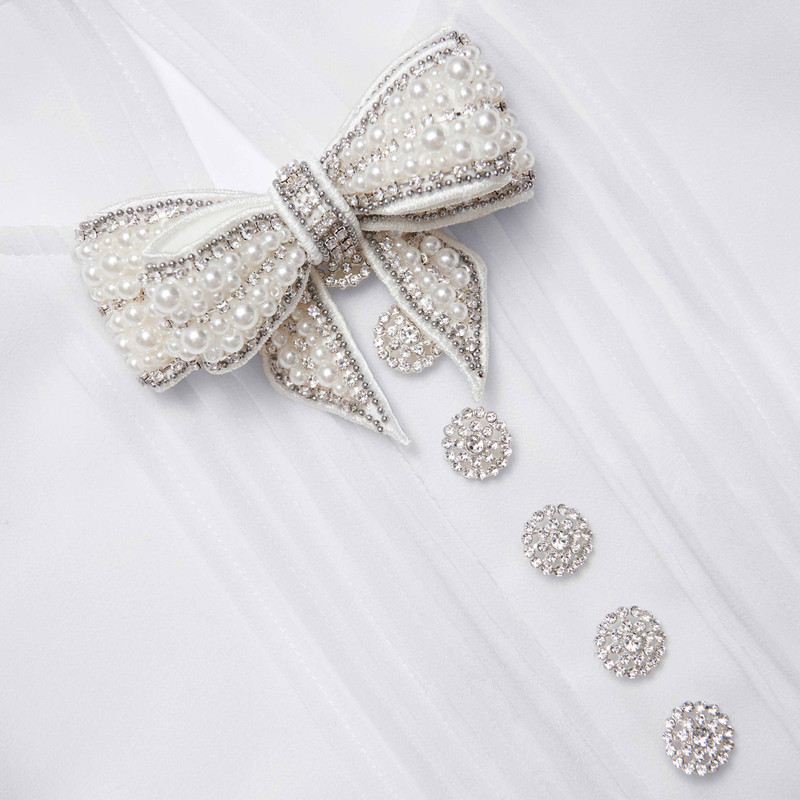 White Chiffon Ruffle Top 5