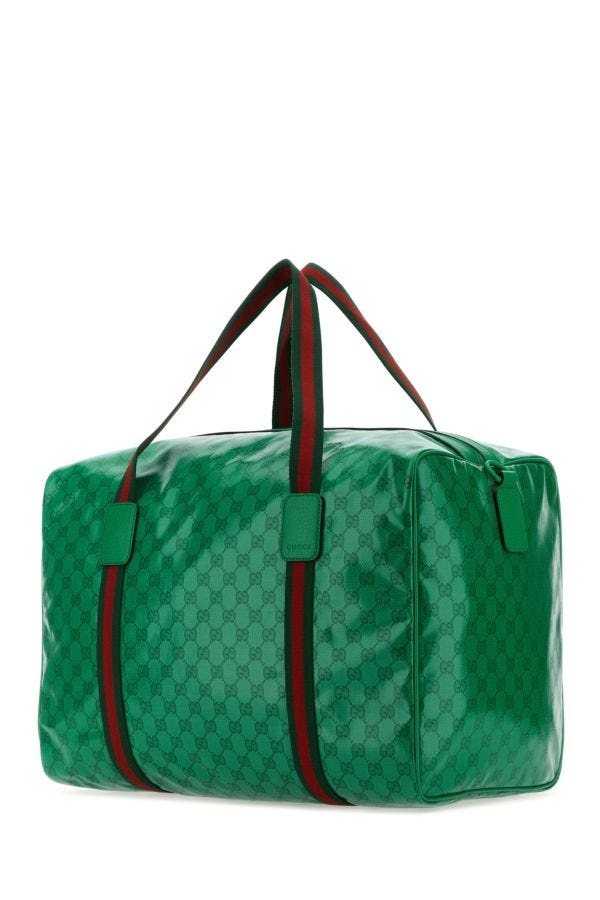 Gucci Man Green Gg Crystal Fabric Travel Bag - 2