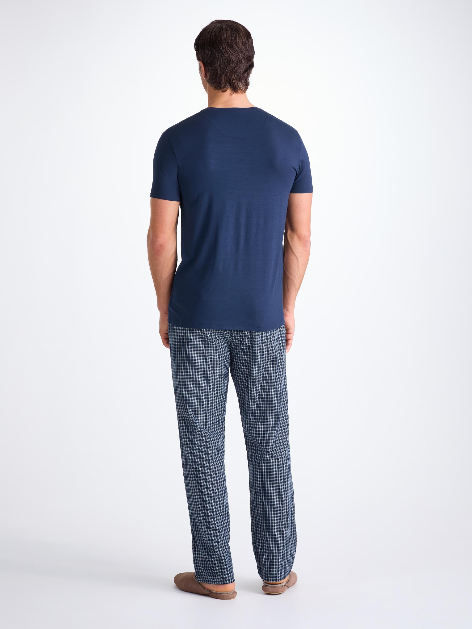 Men's Lounge Trousers Braemar 32 Brushed Cotton Navy - 4