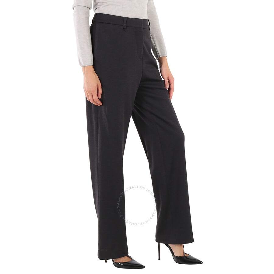 Burberry Ladies Charcoal Grey Straight Cashmere Trousers - 4