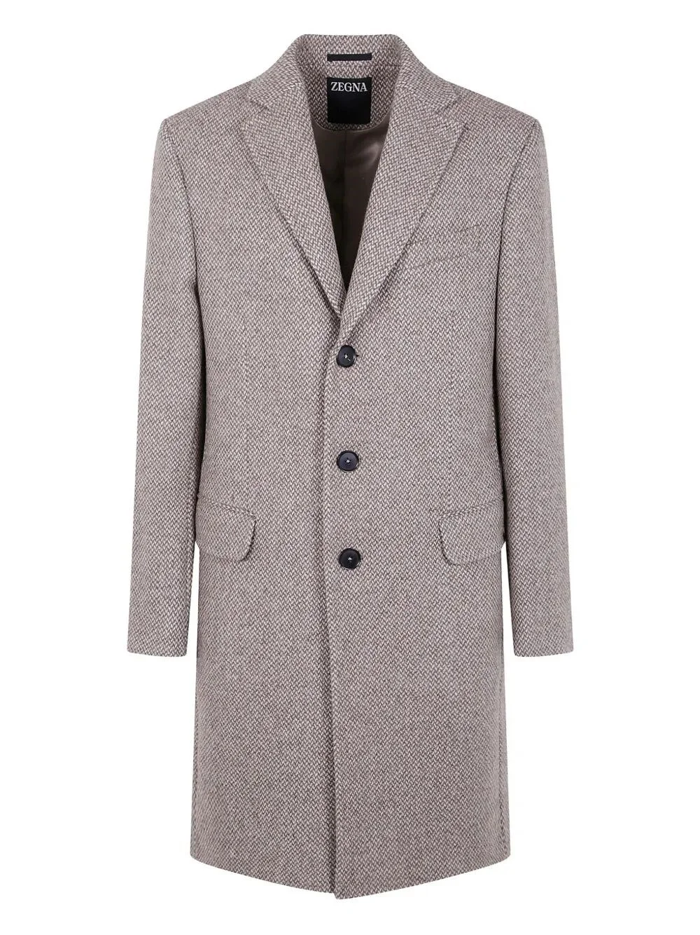 Introducing the "WOOL AND CASHMERE OVERCOAT" from the esteemed brand ZEGNA, a quintessential piece i - 1