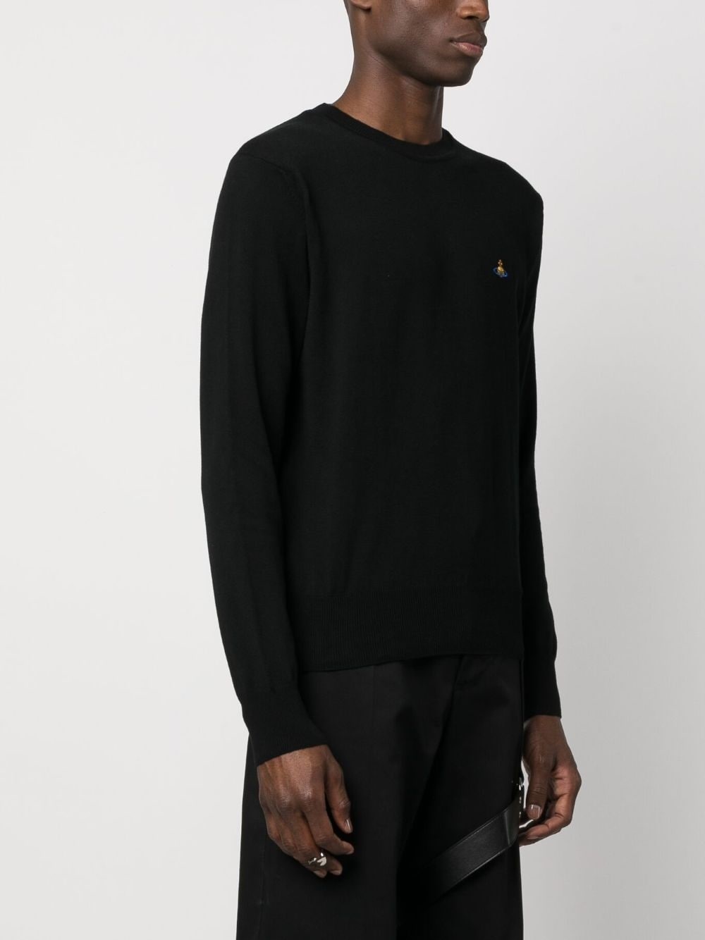 Orb-embroidery crew-neck jumper - 3