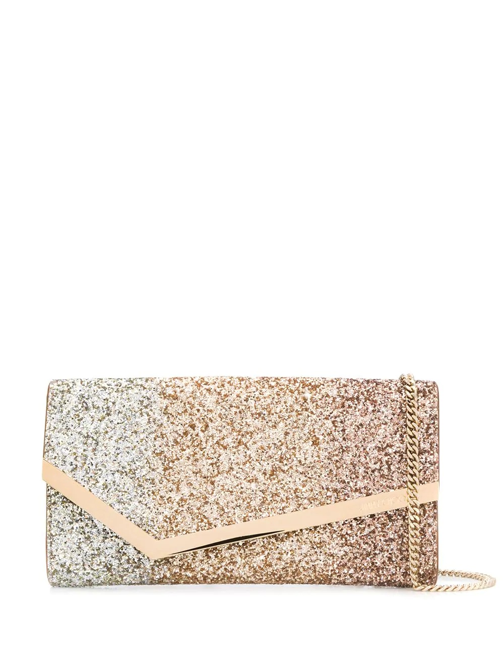 Emmie glitter-embellished clutch bag - 1