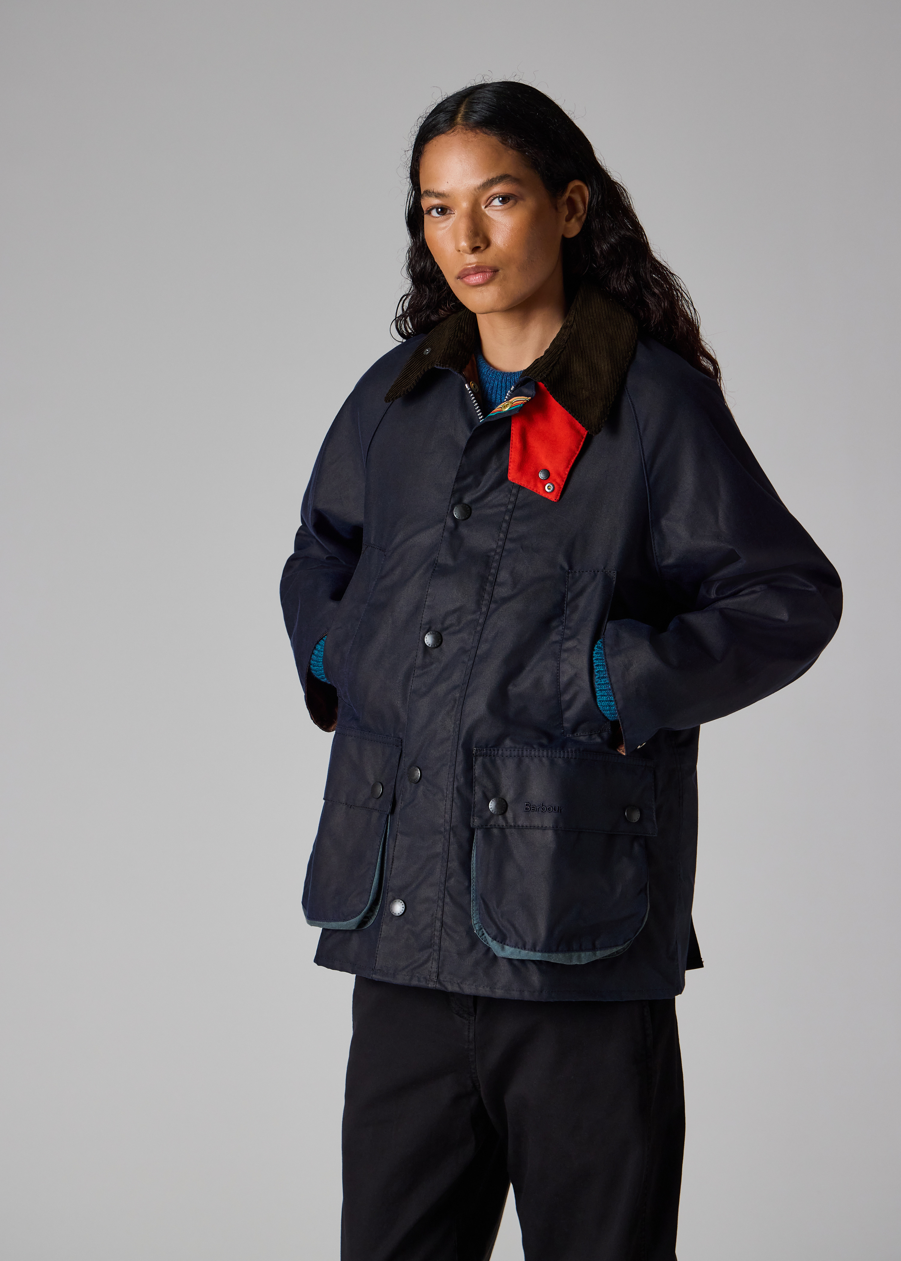 Paul Smith loves Barbour - Night Sky Oversized Bedale Wax Jacket - 16