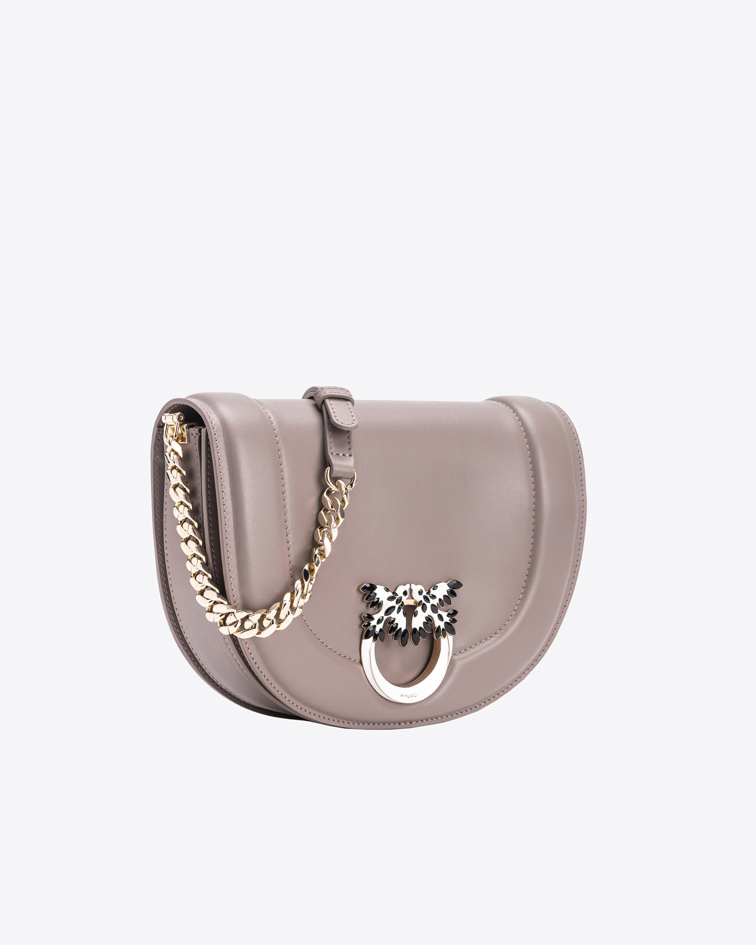 PINKO GALLERIA CLASSIC LOVE BAG CLICK ROUND WITH BEJEWELLED BUCKLE - 3
