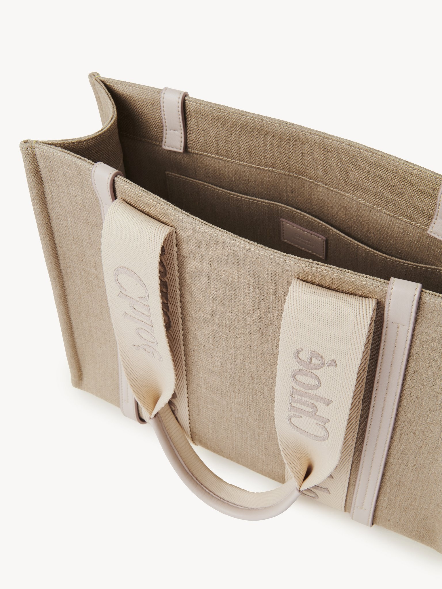 WOODY TOTE BAG IN LINEN - 5