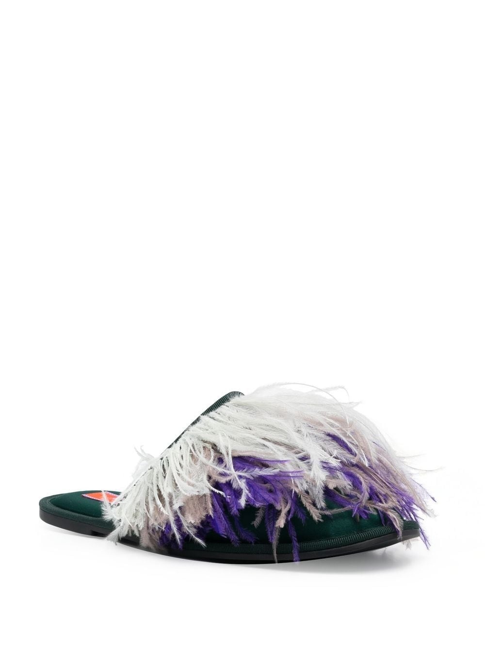 feather-detail slippers - 2