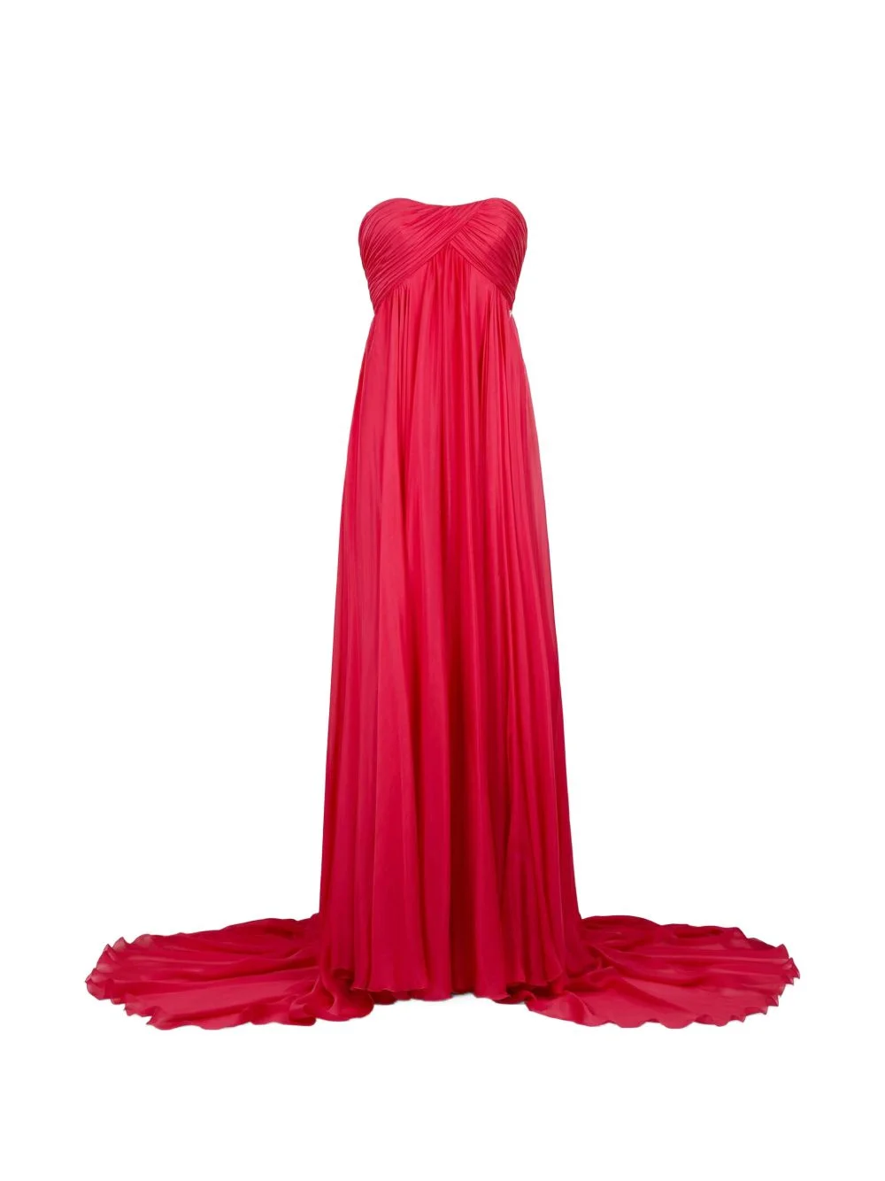 pleated strapless maxi dress - 1