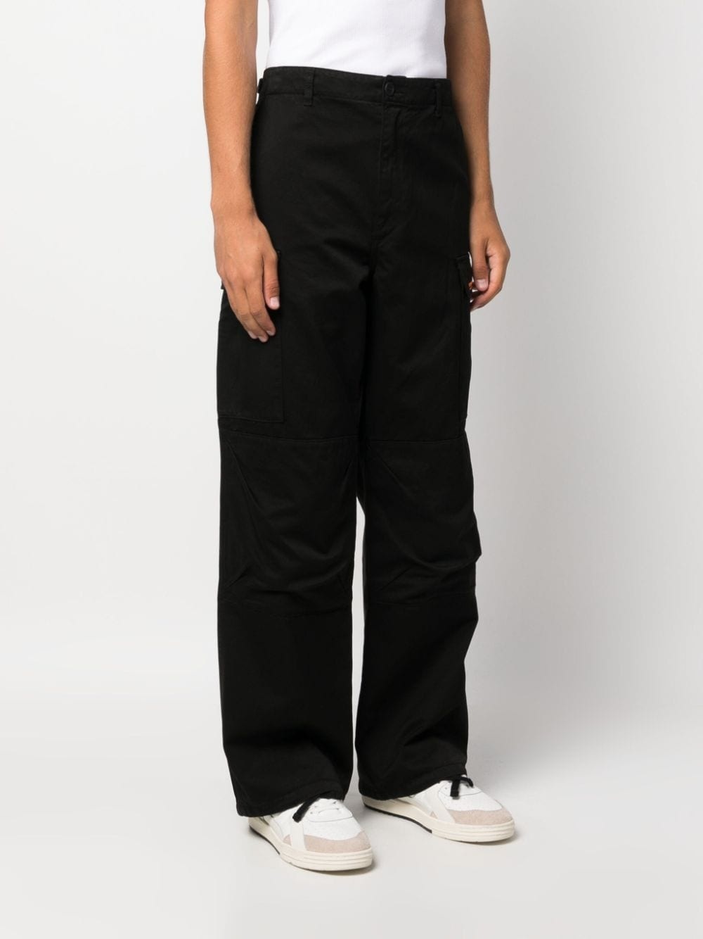 logo-tag wide-leg trousers - 3