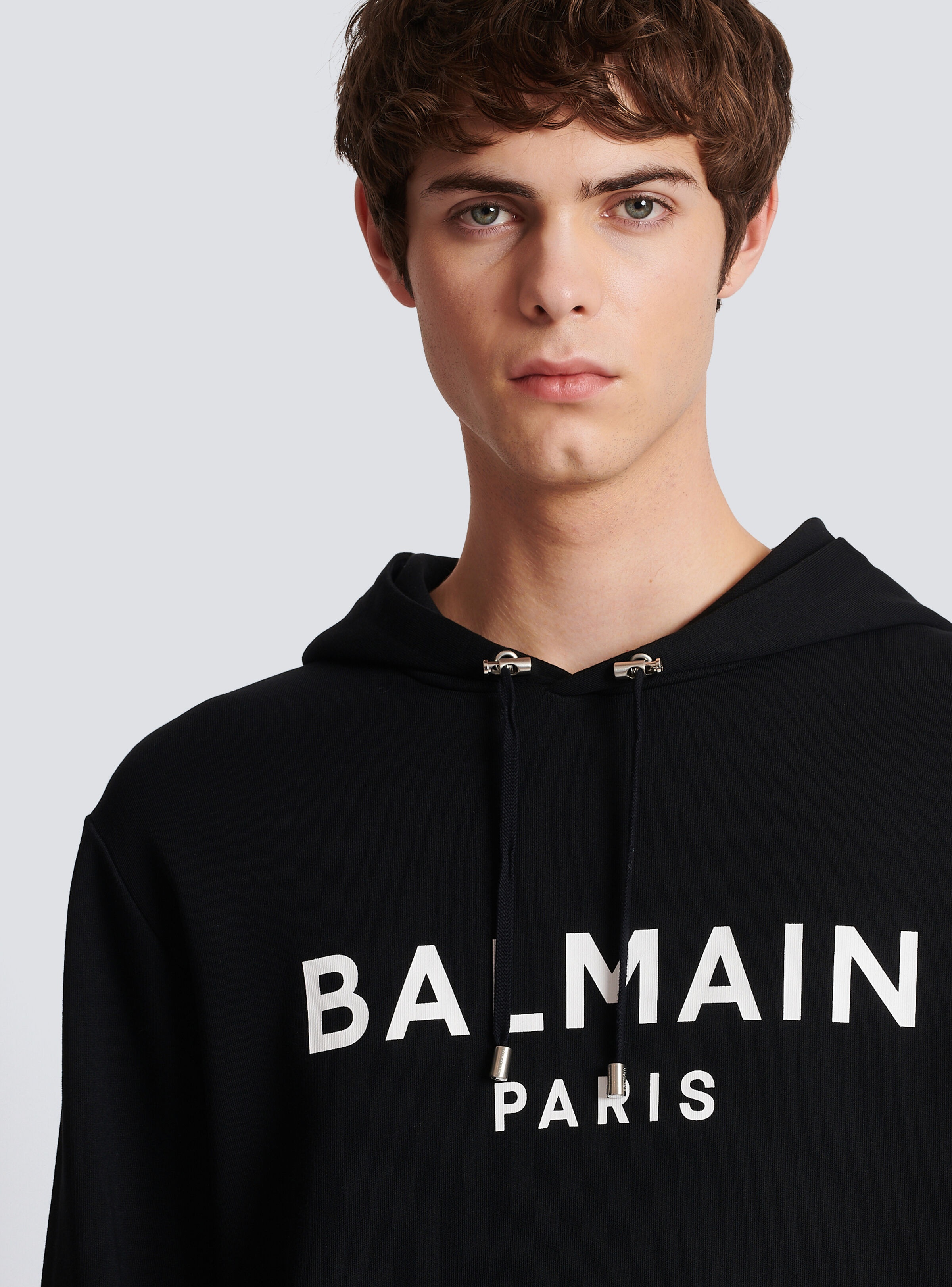 Cotton printed Balmain logo hoodie - 6