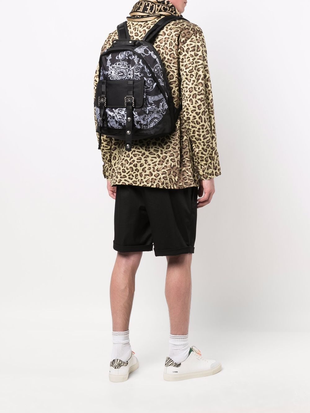 baroque print backpack - 2