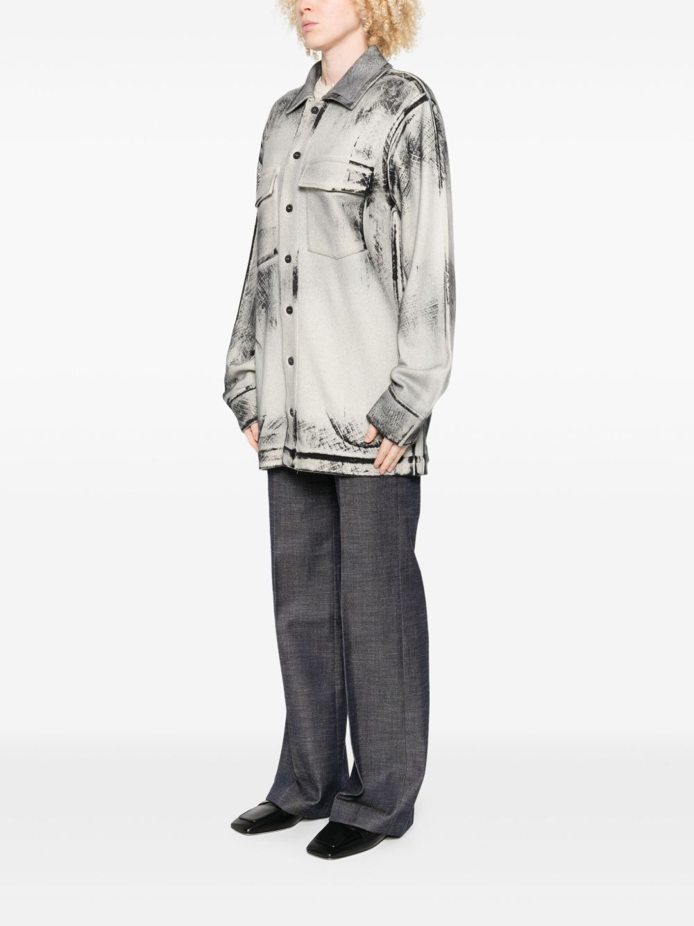abstract-print shirt - 3