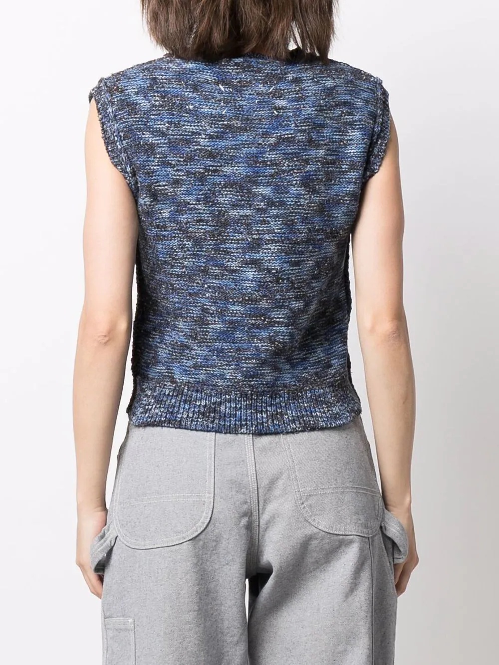 melange-knit vest - 4