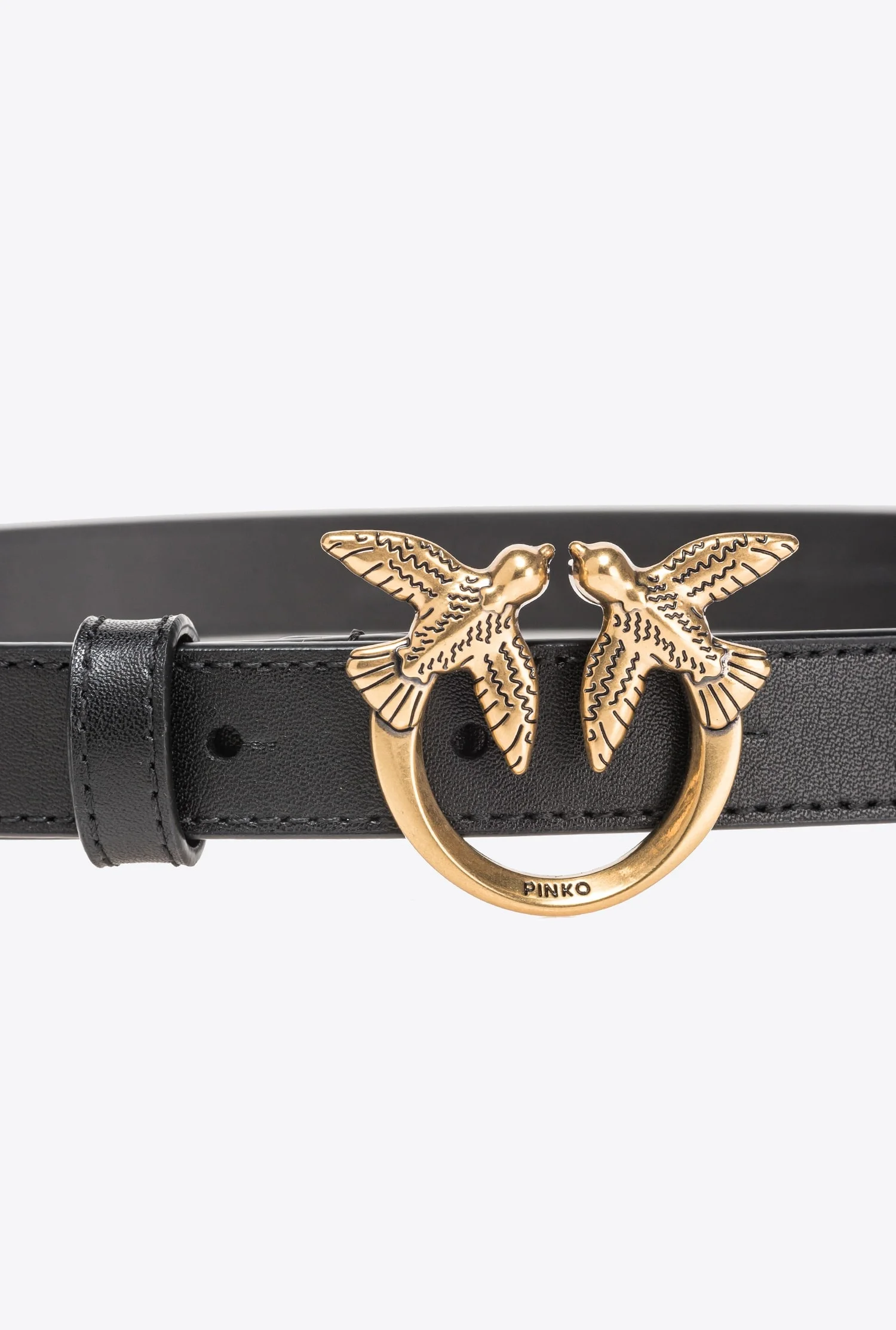 PINKO LOVE BIRDS THIN LEATHER BELT 2CM - 100143A0F1Z99Q 